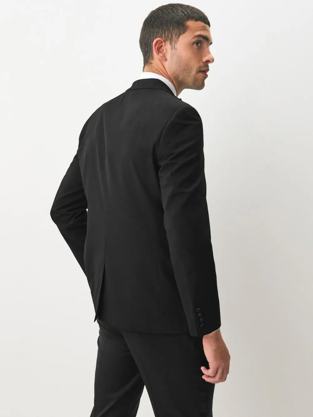 Next Black Regular Fit Tuxedo Suit Jacket