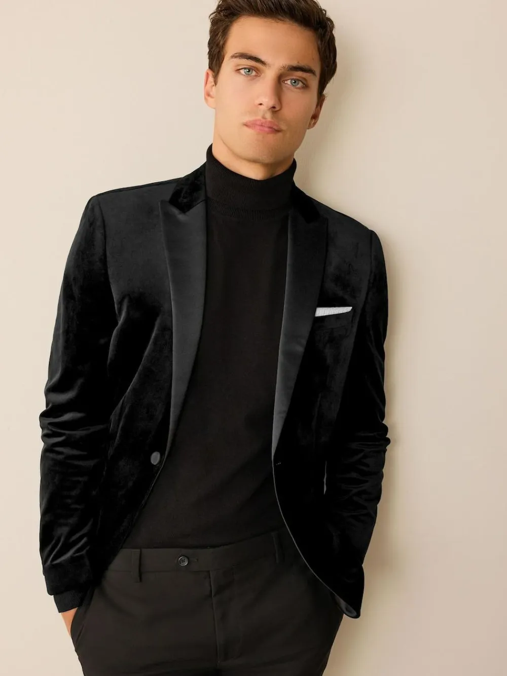 Next Regular Fit Velvet Blazer^ Blazers & Formal Jackets|Black Suits