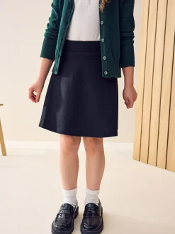 Online Next Regular Length Pull-On Jersey Stretch School Skater Skirt (3-17yrs) Black