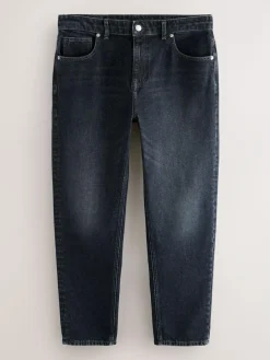 Online Next Black Regular Tapered Fit Vintage Wash Denim Jeans