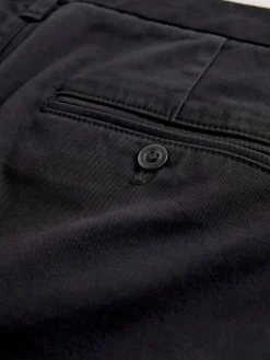 Sale Next Regular Tapered Fit Single Pleated Stretch Chinos Trousers Black