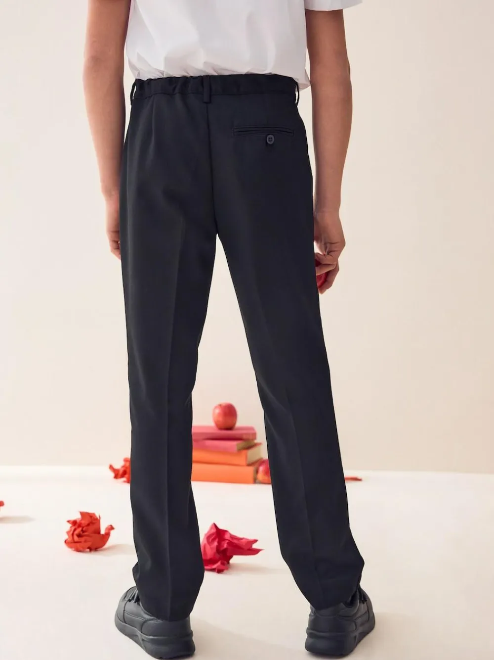 Next Regular Waist School Pleat Front Trousers (3-17yrs)^BOY Joggers|Tznius Pants