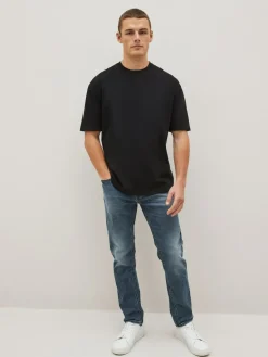 Next Black Relaxed Fit Essential Crew Neck Cotton T-Shirt^ Tops & T-Shirts