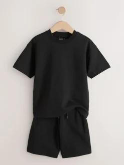 Next Relaxed Fit Heavyweight T-Shirt and Shorts Set (3-16yrs)^BOY Tops|Shorts