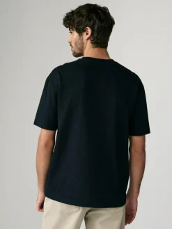 Next Black Relaxed Fit Heavyweight T-Shirts 3 Pack^ Nightwear|Tops & T-Shirts