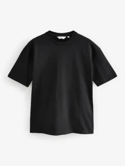 Next Black Relaxed Fit Heavyweight T-Shirts 3 Pack^ Nightwear|Tops & T-Shirts