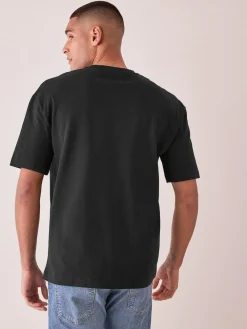Next Black Relaxed Fit Heavyweight T-Shirt^ Nightwear|Tops & T-Shirts