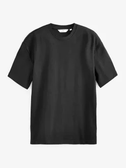 Next Black Relaxed Fit Heavyweight T-Shirt^ Nightwear|Tops & T-Shirts