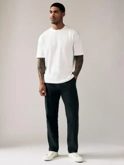 Next Black Relaxed Fit Stretch Chinos Trousers^ Nightwear|Pants & Chinos