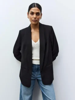Next Black Relaxed Ruched Sleeve Blazer^Women Blazers|Suits & Tailoring