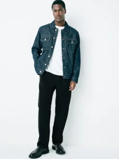 Outlet Next Relaxed Tapered Fit Twin Pleated Stretch Chinos Trousers Black