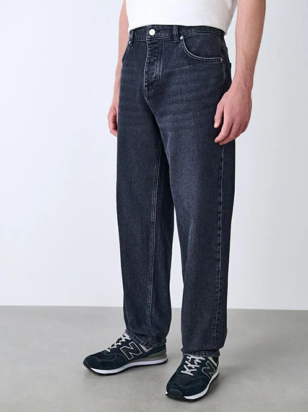 Sale Next Relaxed Tapered Fit Vintage Wash Denim Jeans Black