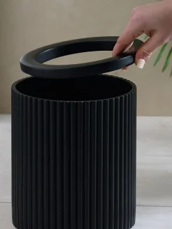Online Next Resin Ribbed Bin Black