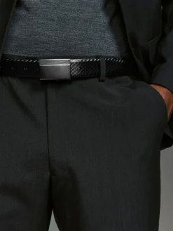 Next Black Reversible Print Smooth Leather Belt