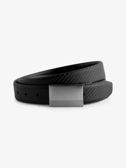 Next Black Reversible Print Smooth Leather Belt