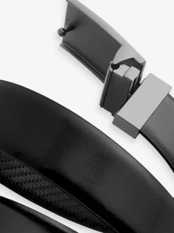 Next Black Reversible Print Smooth Leather Belt