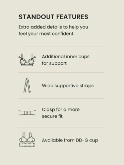 Outlet Next Black Rib DD+ Wired Crop Bikini Top