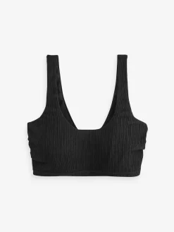 Outlet Next Black Rib DD+ Wired Crop Bikini Top