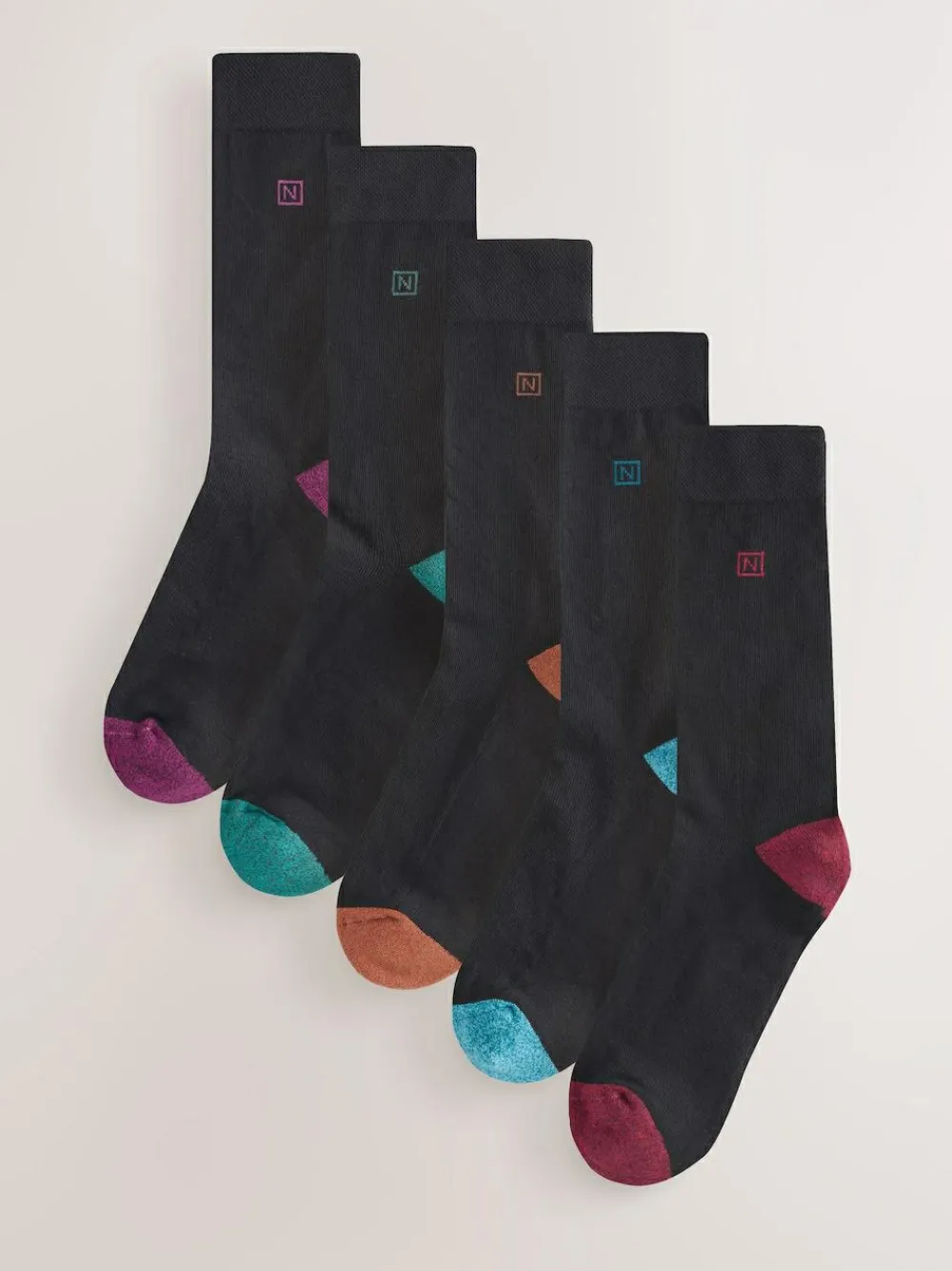 Clearance Next Black Rich Heel Cushioned Sole Comfort Socks