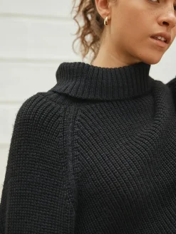Sale Next Black Roll Neck Ribbed Knitted Poncho