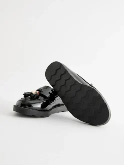 Next Black Rose Gold Standard Fit (F) School Tassel Loafers^ Shoes