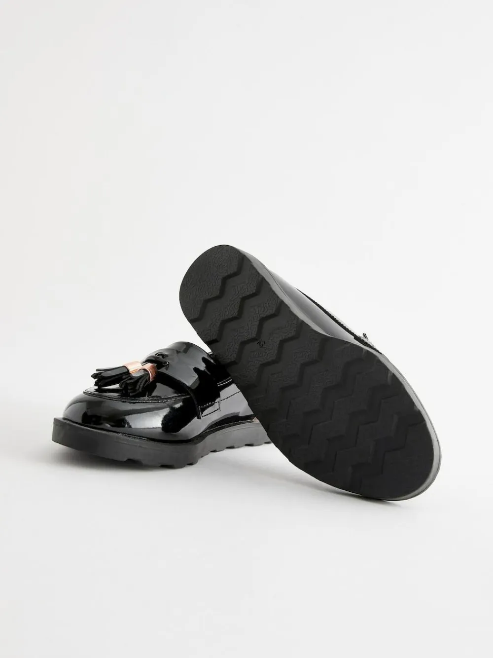 Next Black Rose Gold Standard Fit (F) School Tassel Loafers^ Shoes