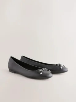 Next Round Toe Leather Ballerina Shoes^Women Flats|Wide Fit & Extra Wide Fit