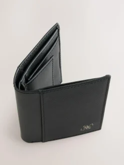Next Black Saffiano Leather Swirly N Bifold Wallet^ Wallets