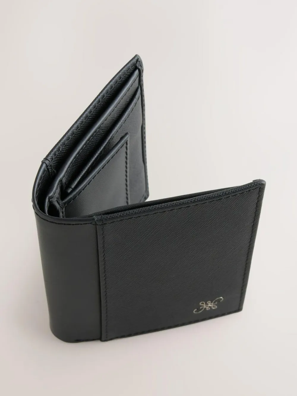 Next Black Saffiano Leather Swirly N Bifold Wallet^ Wallets