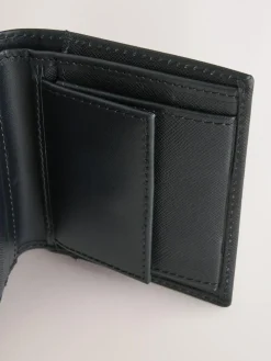Next Black Saffiano Leather Swirly N Bifold Wallet^ Wallets