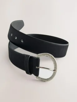 Next Satin Belt with Diamante Buckle^Women Belts