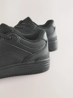 New Next Black School Leather Lace-Up Shoes