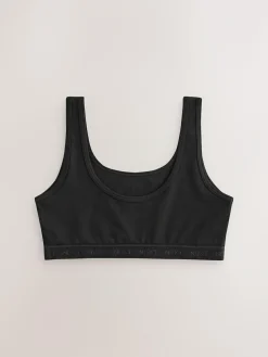 Next Black Scoop Crop Tops 3 Pack (5-16yrs)^ Underwear|Bras & Crop Tops