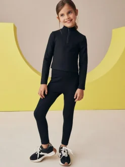 Next Black Seamless Ribbed High Waist Leggings (3-16yrs)^ Pants & Leggings|Pants & Leggings