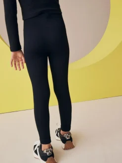 Next Black Seamless Ribbed High Waist Leggings (3-16yrs)^ Pants & Leggings|Pants & Leggings