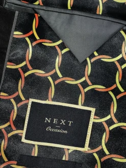 New Next Slim Fit Tuxedo Suit Jacket Black Shawl