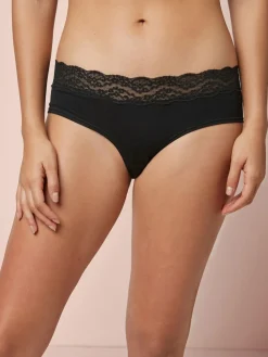 Sale Next Black Short Cotton Lace Knickers 4 Pack