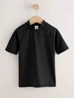 Next Black Short Sleeve Rash Vest (1.5-16yrs)^BOY Swimwear