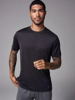 New Next Black Short Sleeve Tee Active Gym Training Top