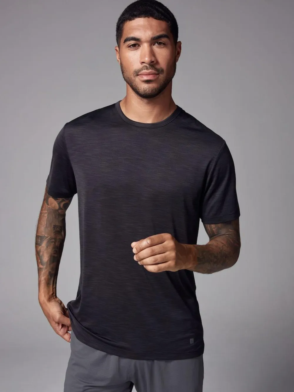 New Next Black Short Sleeve Tee Active Gym Training Top