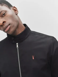 Hot Next Shower Resistant Check Lining Harrington Jacket Black