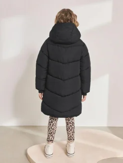 Online Next Shower Resistant Faux Fur Lined Hooded Padded Coat (3-16yrs) Black