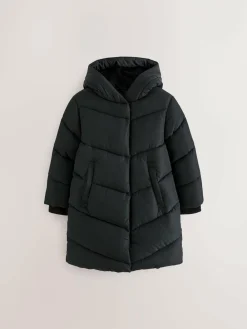 Online Next Shower Resistant Faux Fur Lined Hooded Padded Coat (3-16yrs) Black