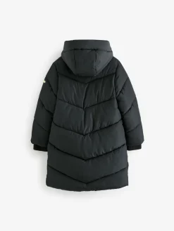 Online Next Shower Resistant Faux Fur Lined Hooded Padded Coat (3-16yrs) Black