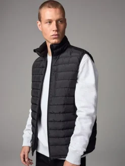 Clearance Next Black Shower Resistant Lightweight Puffer Gilet