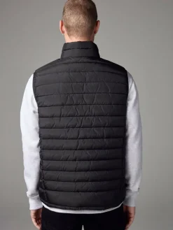 Clearance Next Black Shower Resistant Lightweight Puffer Gilet