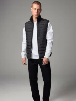 Clearance Next Black Shower Resistant Lightweight Puffer Gilet