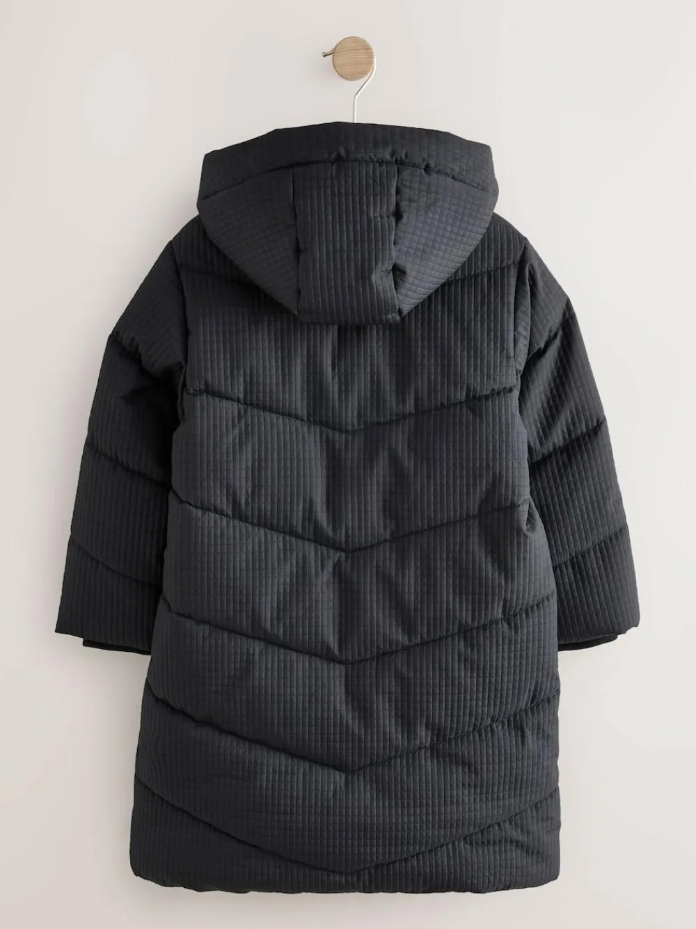 Next Black Shower Resistant Longline Padded Coat (3-16yrs)^ Jackets & Coats|Snowsuits & Coats