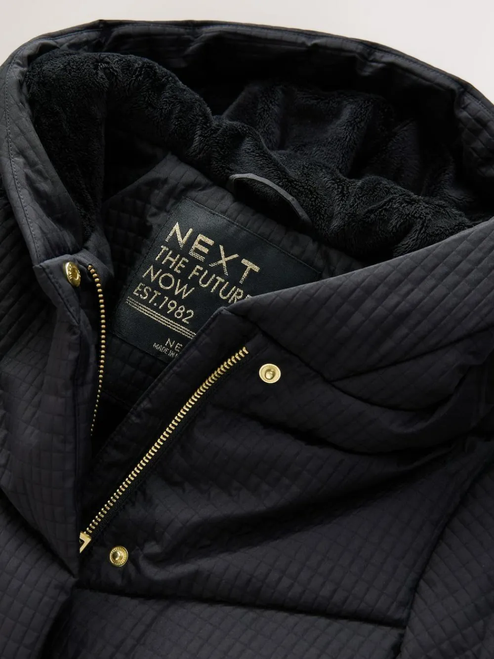 Next Black Shower Resistant Longline Padded Coat (3-16yrs)^ Jackets & Coats|Snowsuits & Coats