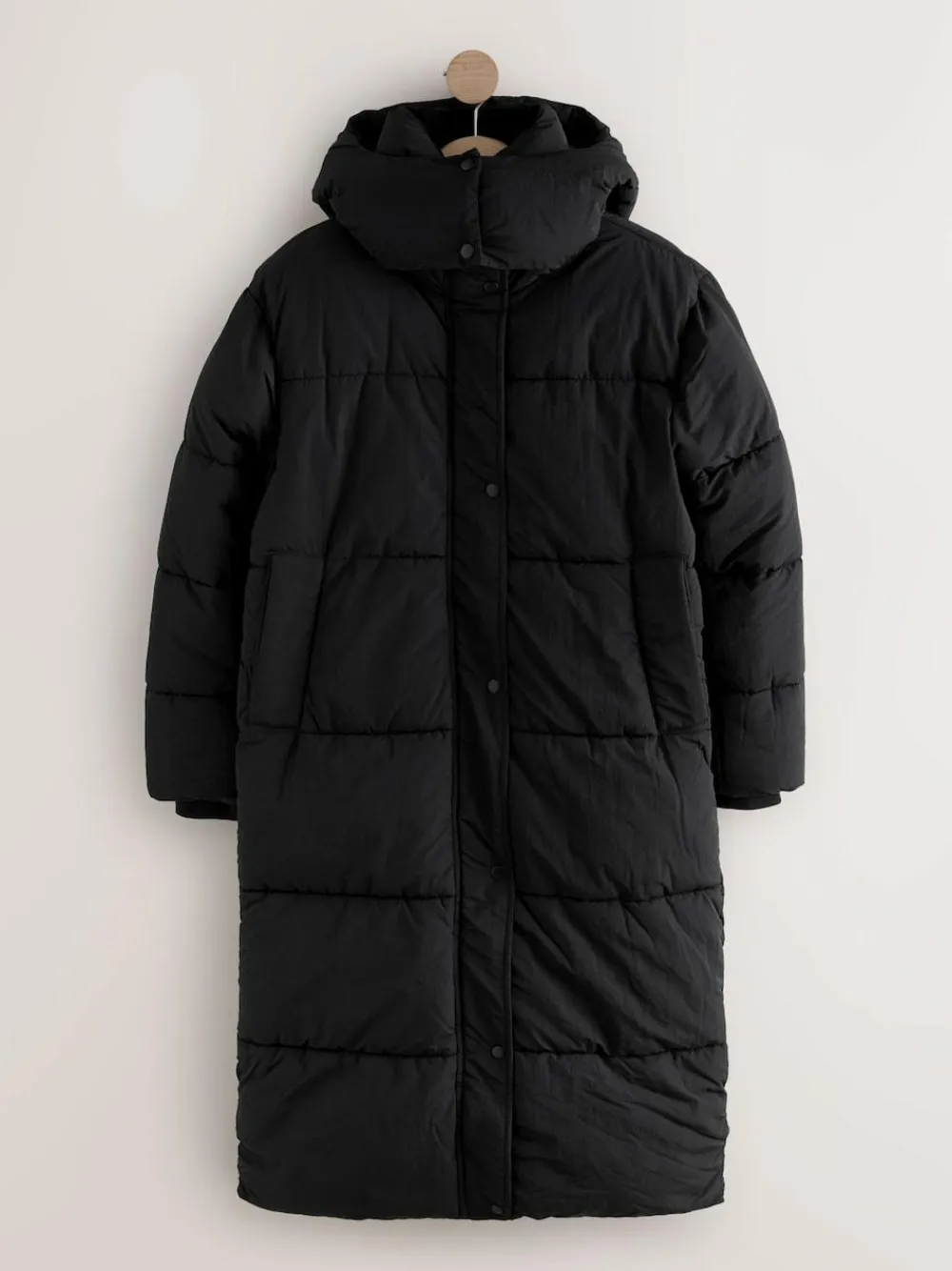 New Next Shower Resistant Longline Padded Coat Black